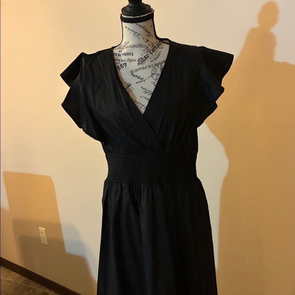 Molly Bracken Black Maxi Dress with Ruffle Sleeves from Monkees - Picture 2 of 6